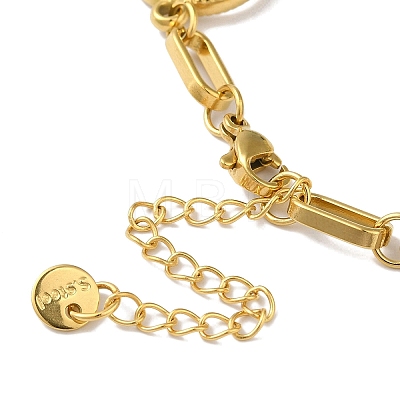 304 Stainless Steel Ring Link Chain Bracelets for Women BJEW-I315-08G-1