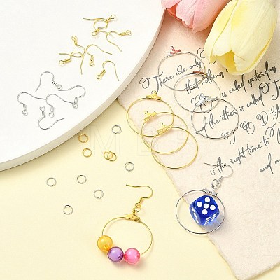 DIY Iron Ring Dangle Earring Making Kits DIY-YW0008-93-1