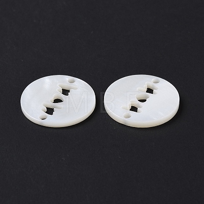 Natural Freshwater Shell Connector Charms SHEL-H001-08-1