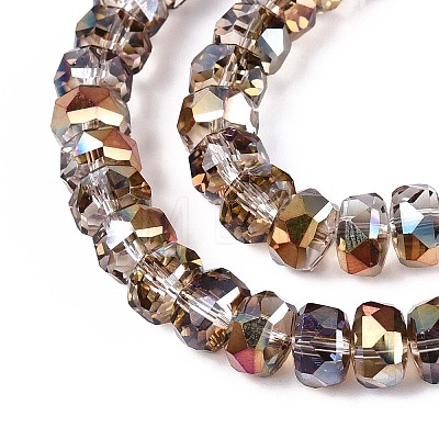 Electroplate Transparent Glass Beads Strands X-EGLA-N022-04A-D03-1