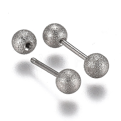 304 Stainless Steel Ball Stud Earrings EJEW-H113-01P-D-1