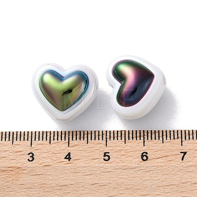 UV Plating Rainbow Iridescent Acrylic Beads X-OACR-H112-19C-1