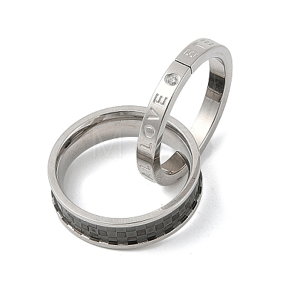 304 Stainless Steel Interlocking Ring Pendants STAS-U040-18P-A-1