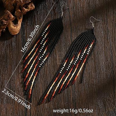 Handmade Bohemian Glass Seed Bead Beaded Chandelier Earrings UU5270-1