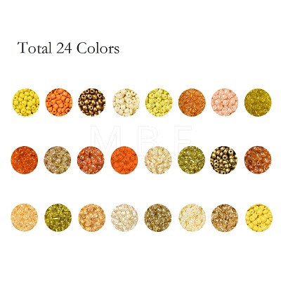 600G 24 Colors Glass Seed Beads SEED-JP0008-03-4mm-1