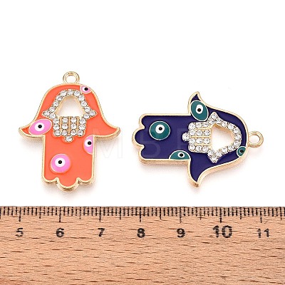 Alloy Rhinestone & Enamel Pendants PALLOY-T092-11-1