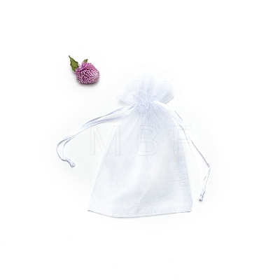 Rectangle Organza Drawstring Gift Storage Bags PW-WGEDE49-01-1