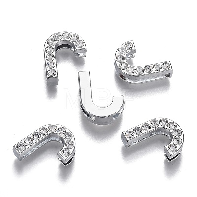 Alloy Letter Slide Charms RB-F034-01J-P-RS-1