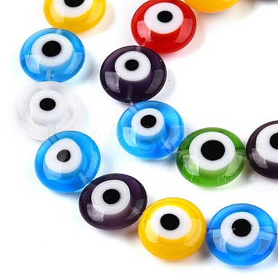 Handmade Evil Eye Lampwork Beads Strands LAMP-N024-27C-M-1