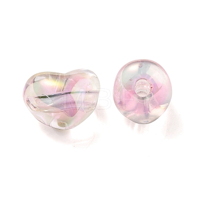 Two Tone UV Plating Transparent Acrylic European Beads OACR-F004-06D-1