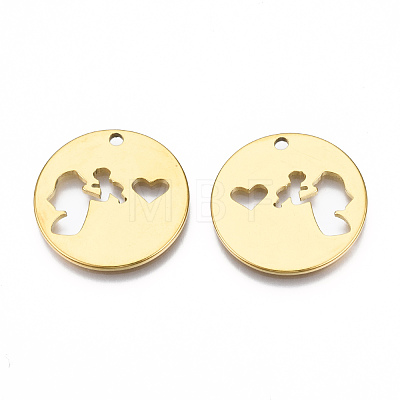 Ion Plating(IP) 201 Stainless Steel Pendants STAS-N098-073LG-1