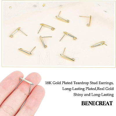 40Pcs Brass Stud Earring Findings KK-BC0009-04-1