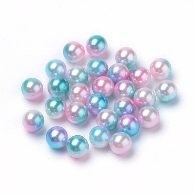 Rainbow Acrylic Imitation Pearl Beads OACR-R065-6mm-A05-1