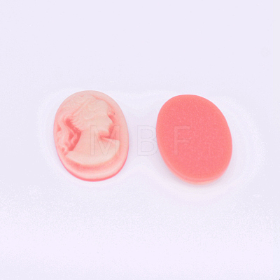 Resin Cameo Lady Head Cabochons CRES-WH0002-01E-1