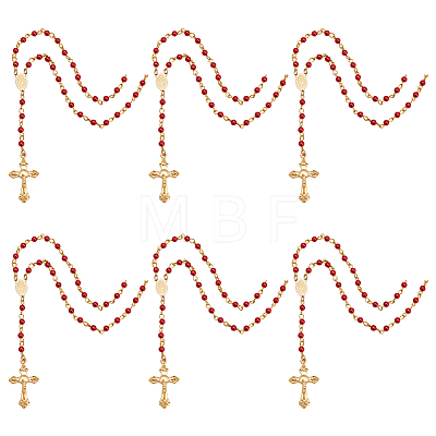 Acrylic Rosary Bead Necklace NJEW-PH01476-1