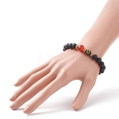 Om Mani Padme Hum Mala Beads Bracelet BJEW-JB08694-1
