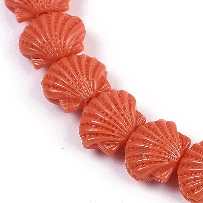 Synthetic Coral Dyed Carved Beads Strands CORA-K009-05A-02-1