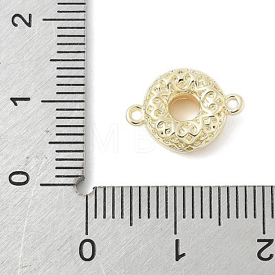 Brass Textured Connector Charms KK-M326-12G-1