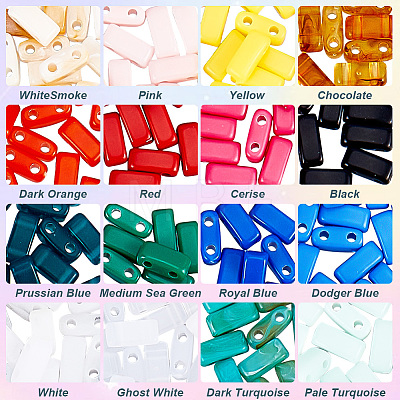  672~800pcs 16 Colors Opaque Acrylic Slide Charms OACR-NB0001-48-1