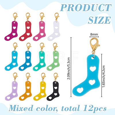 12Pcs Acrylic Locking Stitch Marker HJEW-JOY00031-1