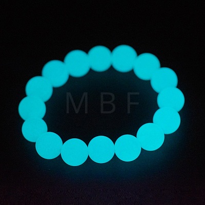 Synthetic Luminous Stone Beaded Stretch Bracelet BJEW-P203-8mm-01A-1