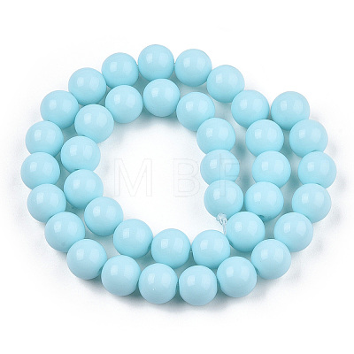 Opaque Solid Color Glass Beads Strands GLAA-T032-P8mm-10-1