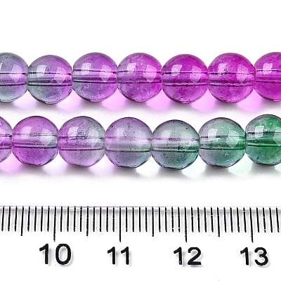 Baking Painted Transparent Glass Beads DGLA-M001-8mm-06-1