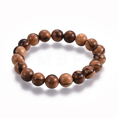 Couples Wood Beads Stretch Bracelets BJEW-JB04121-1