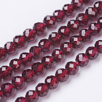 Natural Garnet Beads Strands X-G-D167-B-2mm-1