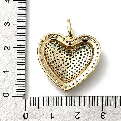 Brass Micro Pave Cubic Zirconia Pendants KK-C090-43G-1