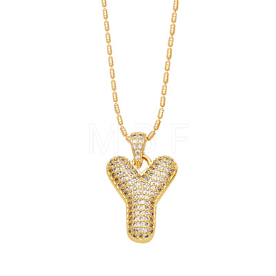 Brass Micro Pave Cubic Zirconia Pendant Necklaces PW-WG99827-25-1