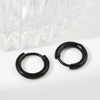 202 Stainless Steel Huggie Hoop Earrings EJEW-F111A-11mm-EB-1