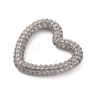 Rack Plating Brass Micro Pave Clear Cubic Zirconia Linking Rings KK-Z070-12P-02-1