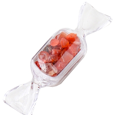 Raw Natural Carnelian Chip in Plastic Candy Box Display Decorations PW-WG95386-07-1