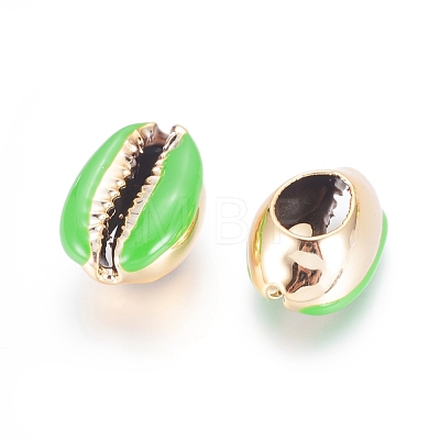 Electroplated Cowrie Shell Beads X-BSHE-G019-01G-J-1