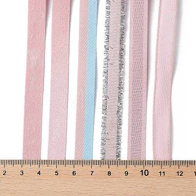 18 Yards 6 Styles Polyester Ribbon SRIB-Q022-D08-1