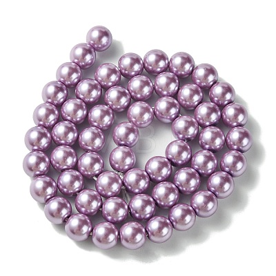 Eco-Friendly Glass Pearl Beads Strands HY-A008-8mm-RB056-1