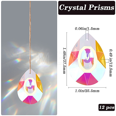 Faceted Teardrop Transparent Glass Pendants GLAA-SP0001-19A-1