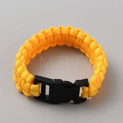 Survival Polyester Cord Bracelet with Plastic Clasps for Hiking Camping Outdoor BJEW-WH0018-54B-1