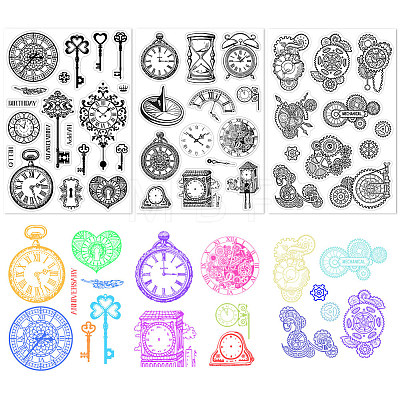 CRASPIRE 2 Sheets 2 Styles PVC Plastic Stamps DIY-CP0010-06A-1