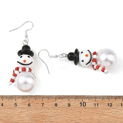 Christmas Handmade Lampwork Dangle Earrings EJEW-JE07516-1