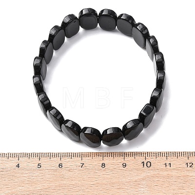 Natural Obsidian Faceted Beaded Stretch Bracelets for Women BJEW-K251-07J-1