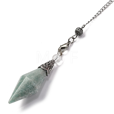 Natural Amazonite Rhombus Faceted Poined Dowsing Pendulums G-Q184-05I-AS-1