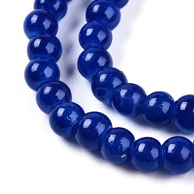 Baking Painted Imitation Jade Glass Round Bead Strands DGLA-Q021-4mm-33-1