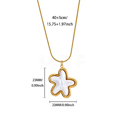 304 Stainless Steel & Imitation Pearl Pendant Necklaces for Women WGC3EE9-02-1