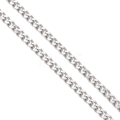 304 Stainless Steel Twisted Chain Curb Chain Slider Necklaces Making AJEW-JB01487-02-1