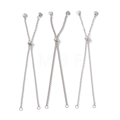 3Pcs 3 Styles 304 Stainless Steel Cable Chain & Venetian Chain & Rolo Chain Bracelet Making AJEW-JB01462-1
