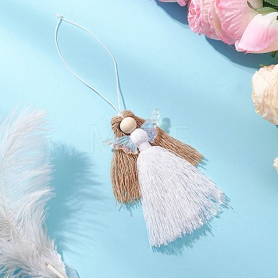 Polyester & Glass Angel Pendant Decorations HJEW-JM04648-1