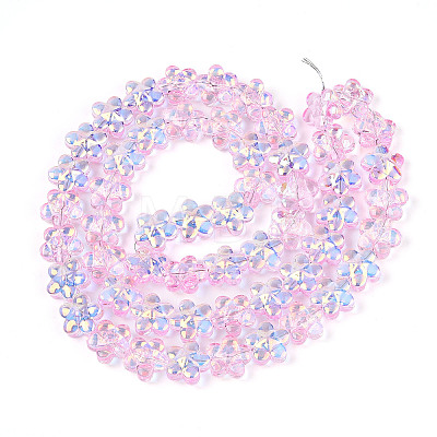 Transparency Electroplate Glass Beads Strands GLAA-T023-38A-04-1
