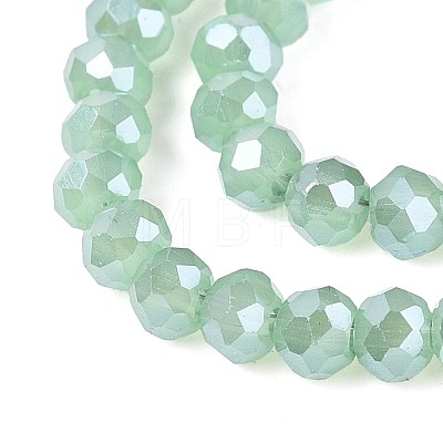 Electroplate Imitation Jade Glass Beads Strands X-EGLA-J025-F08-1